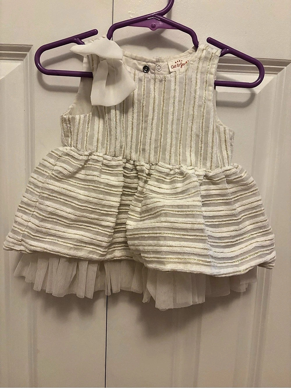 Cat & Jack Striped Party Dress Baby 0-3M Like New